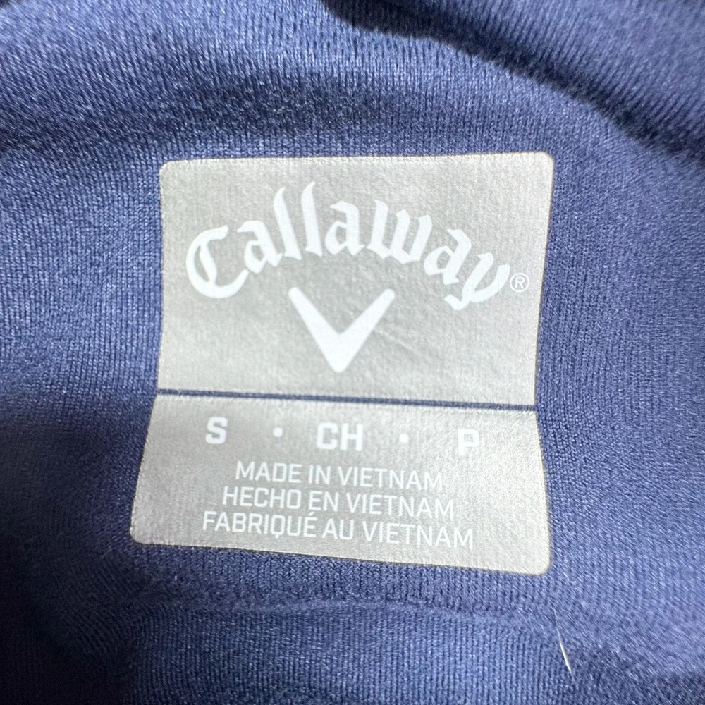 Callaway Quarter‎ Zip Pullover Mens Small Navy Blue Contrast Stitch Golf Shirt